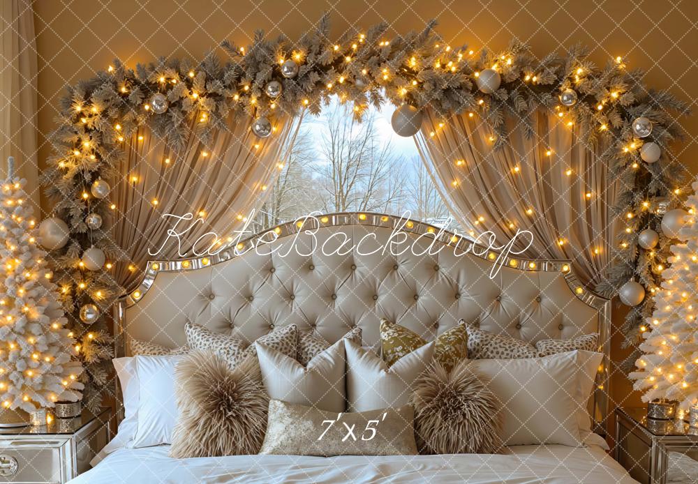 Kate Weihnachten Schlafzimmer Lichter Elegant Hintergrund Entworfen von Mini MakeBelieve - Kate Backdrop.de