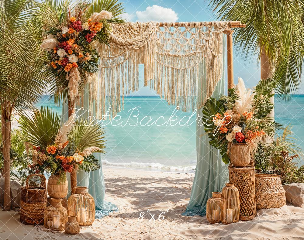 Kate Boho Hochzeit Strand Makramee Fleece Hintergrund Entworfen von Emetselch