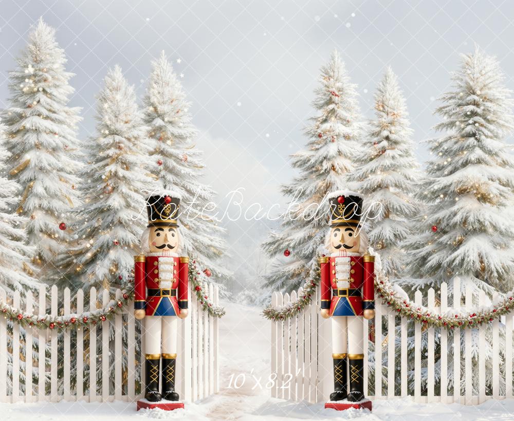 Kate Weihnachten Nussknacker Schnee Wald Hintergrund Entworfen von Emetselch - Kate Backdrop.de