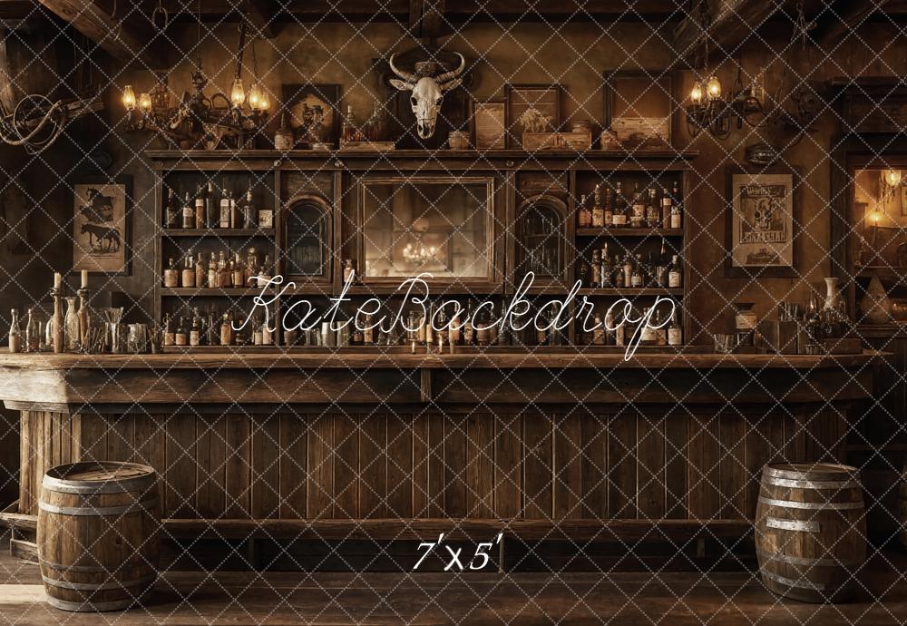 Kate Western Saloon Bar Holz Braun Hintergrund Entworfen von Emetselch
