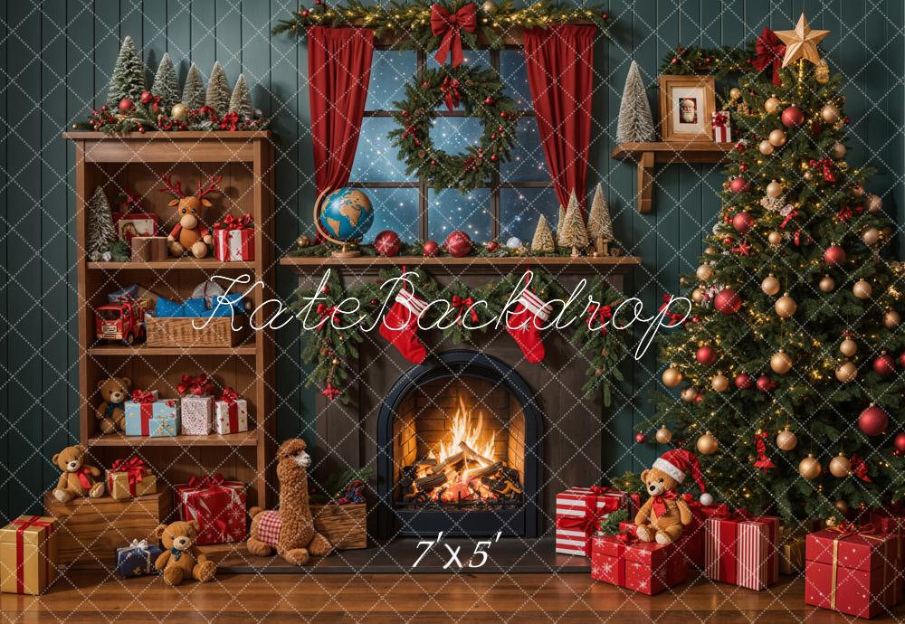 Kate Weihnachten Kamin Geschenke Tannenbaum Hintergrund Entworfen von Emetselch