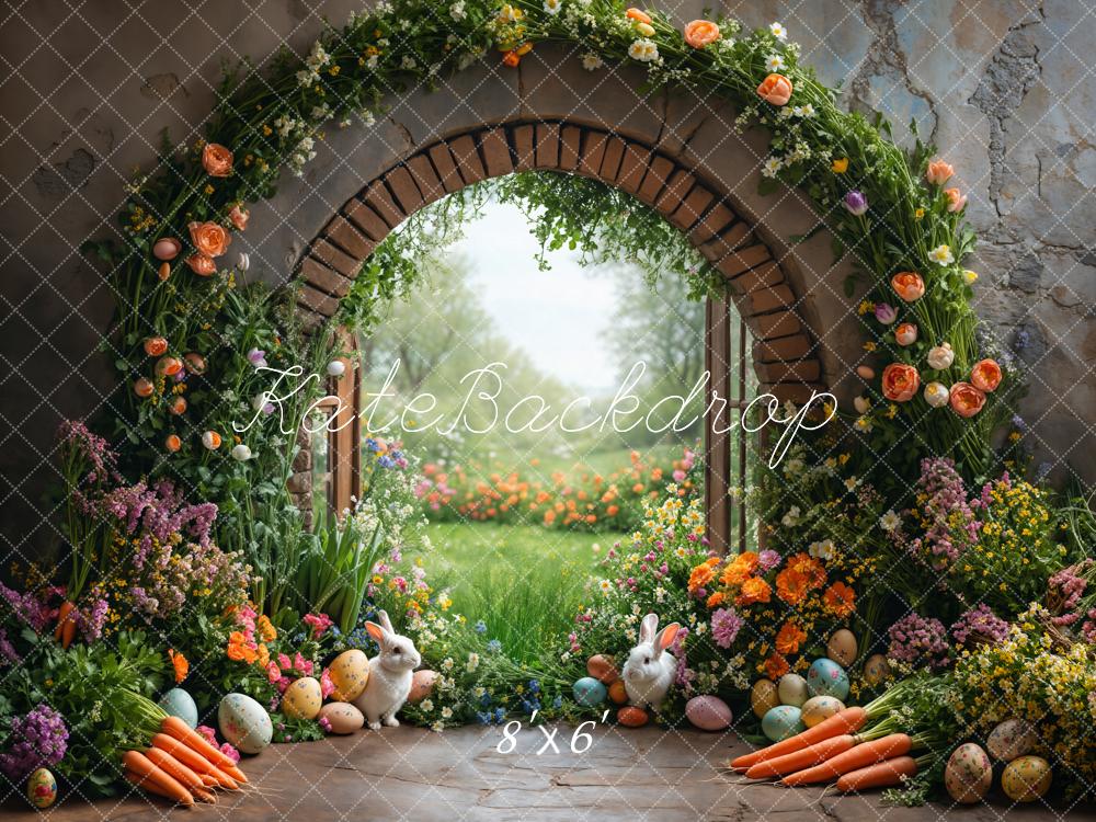 Kate Ostern Garten Blumen Bunte Eier Hintergrund Entworfen von Emetselch
