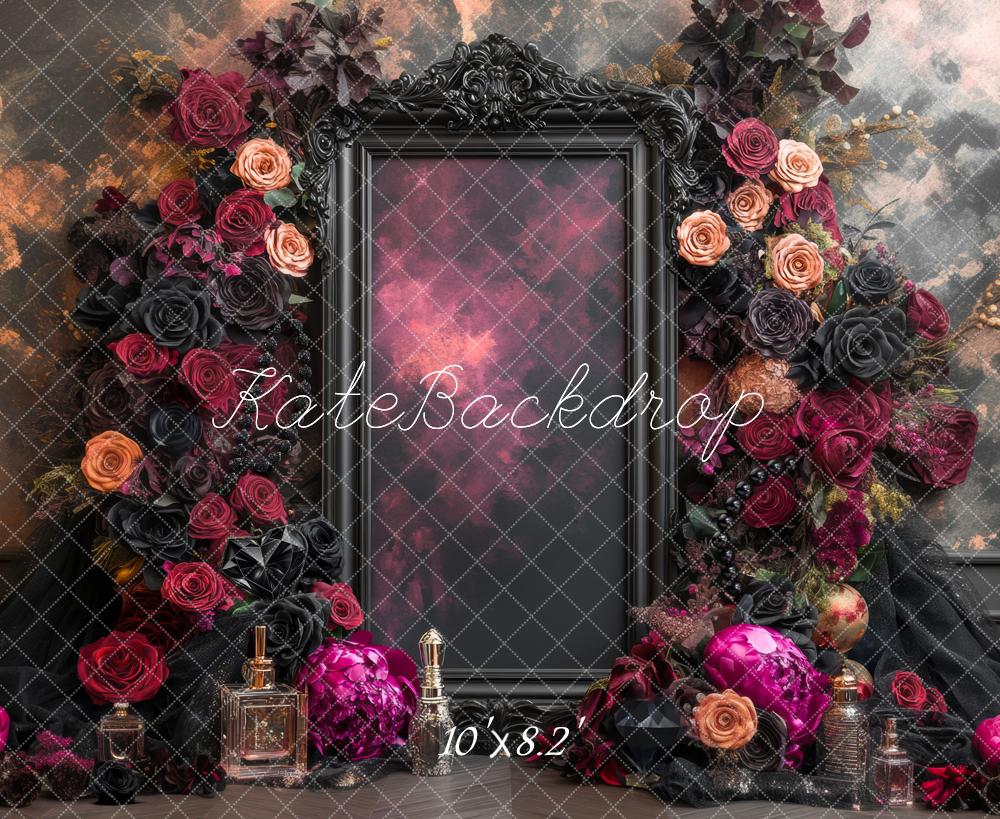 Kate Fine Art Spiegel Rosen Dunkel Hintergrund Entworfen von Mini MakeBelieve - Kate Backdrop.de