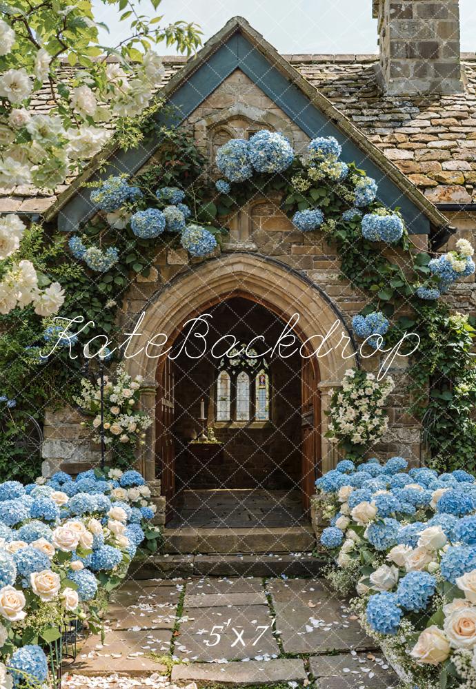 Kate Hochzeit Kirche Hortensien Vintage Hintergrund Entworfen von Emetselch