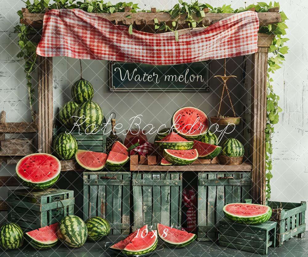 Kate Sommer Wassermelone Holzkisten Rustikal Hintergrund Entworfen von Emetselch - Kate Backdrop.de