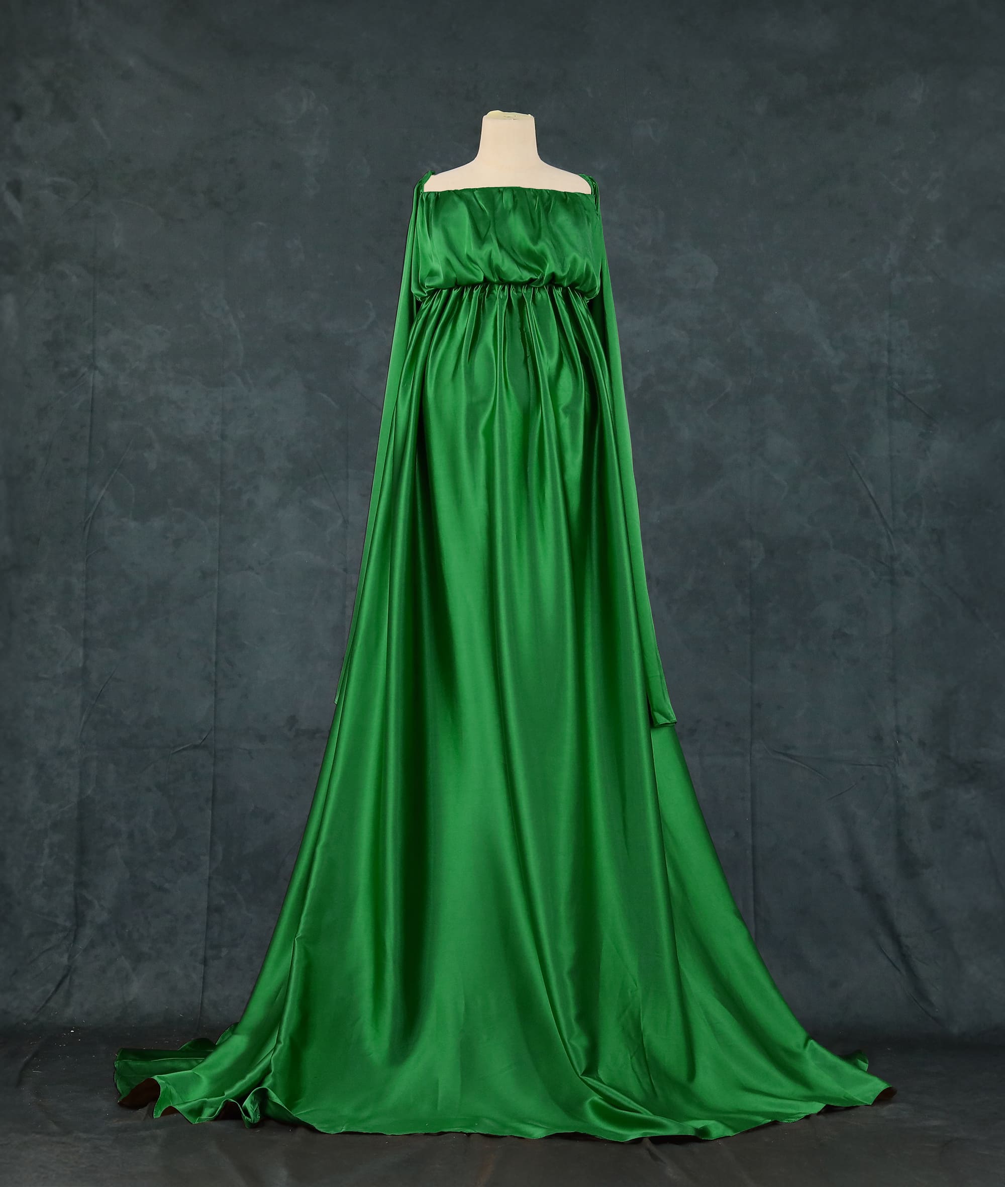 Kate Simulierte Seide Eine Schulter Schleppendes Mutterschafts-Fotoshooting Kleid - Kate Backdrop.de