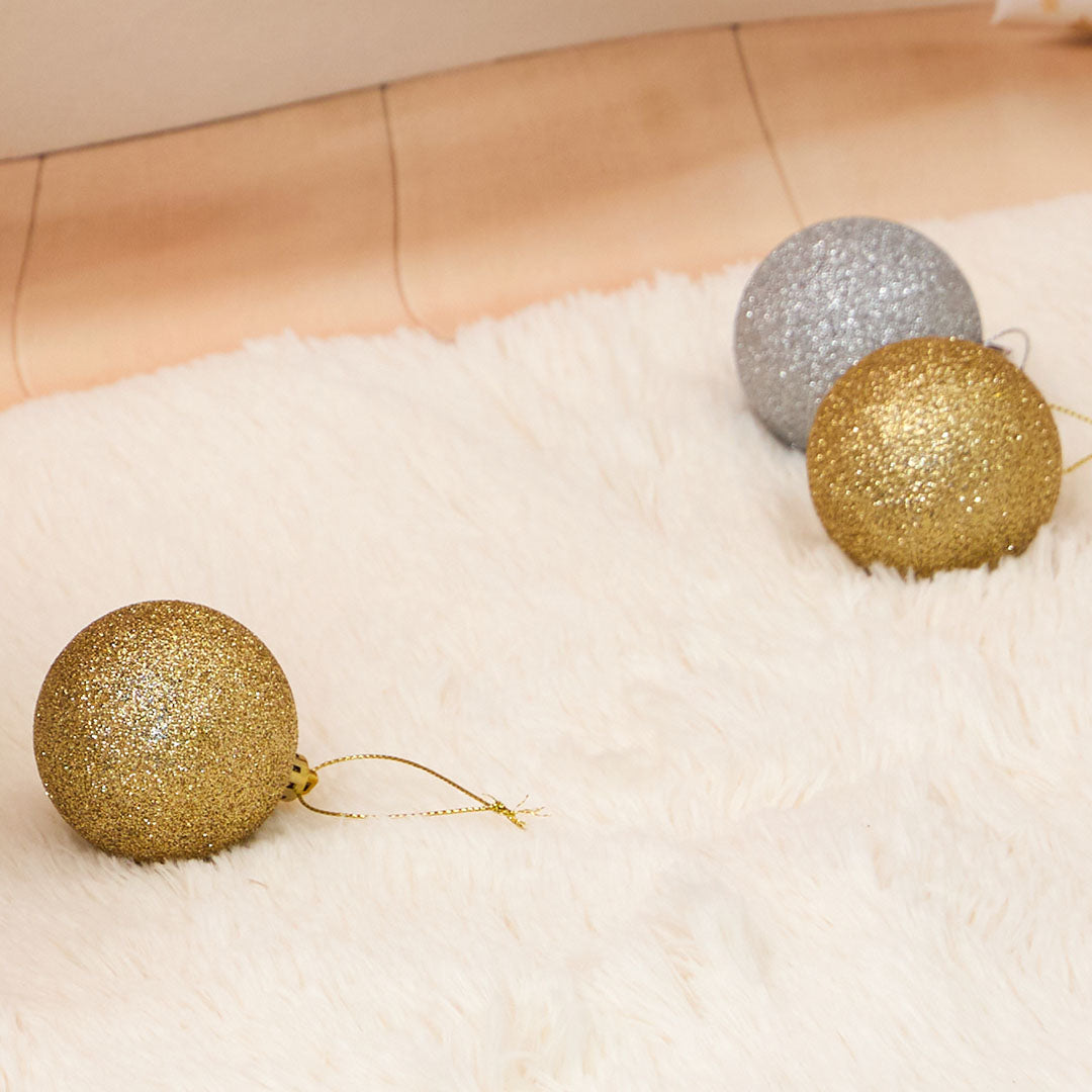 Kate 10pcs Silber/Gold Glitter Weihnachten Ornamente (D ≈ 6cm) für Fotografie - Kate Backdrop.de