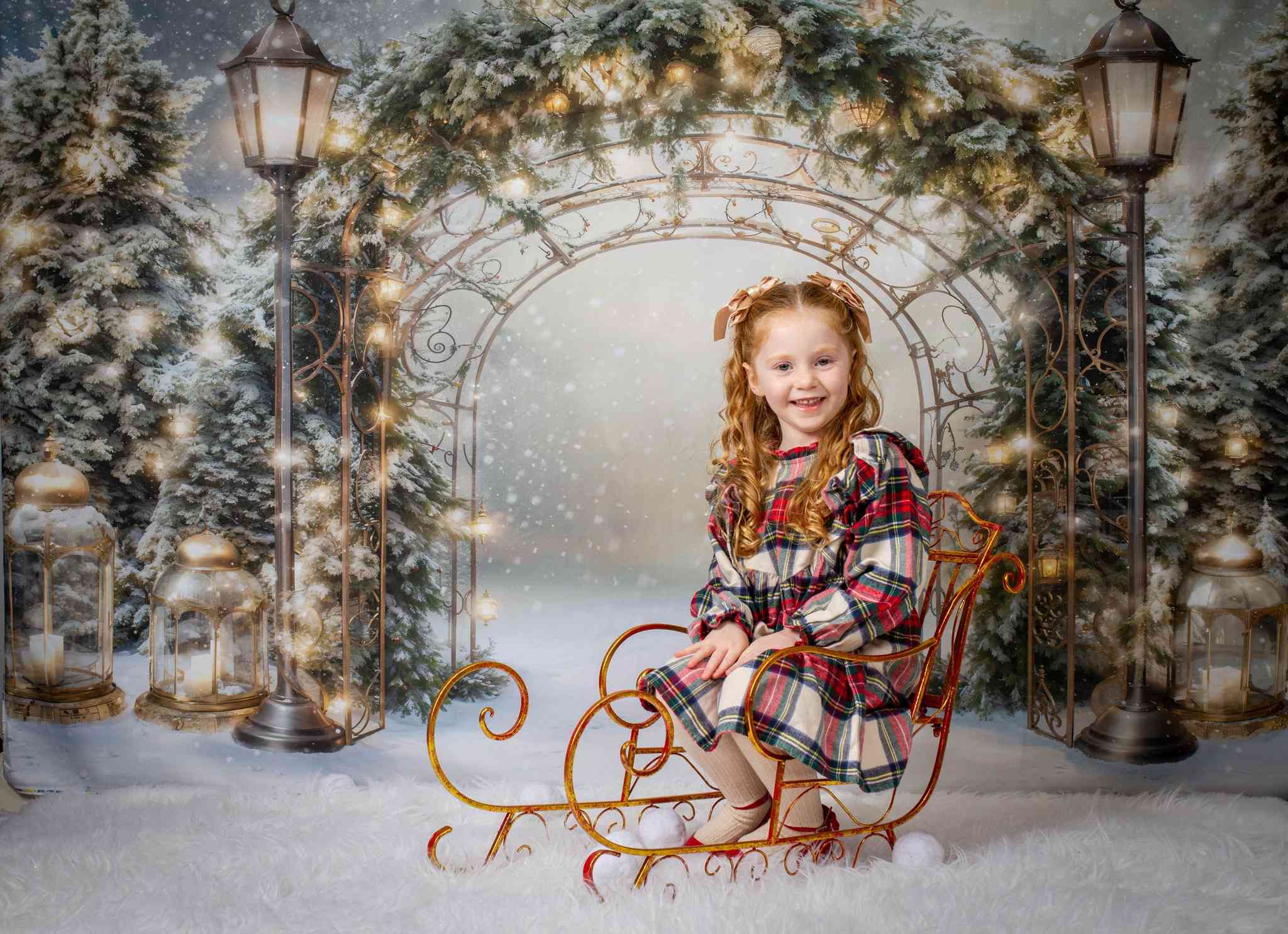Kate Winter Weihnachten Zweig Bogen Hintergrund von Emetselch