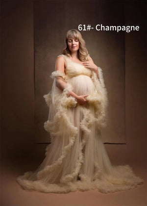 Kate Eine Schulter Mesh Mutterschaft Fotoshoot Kleid