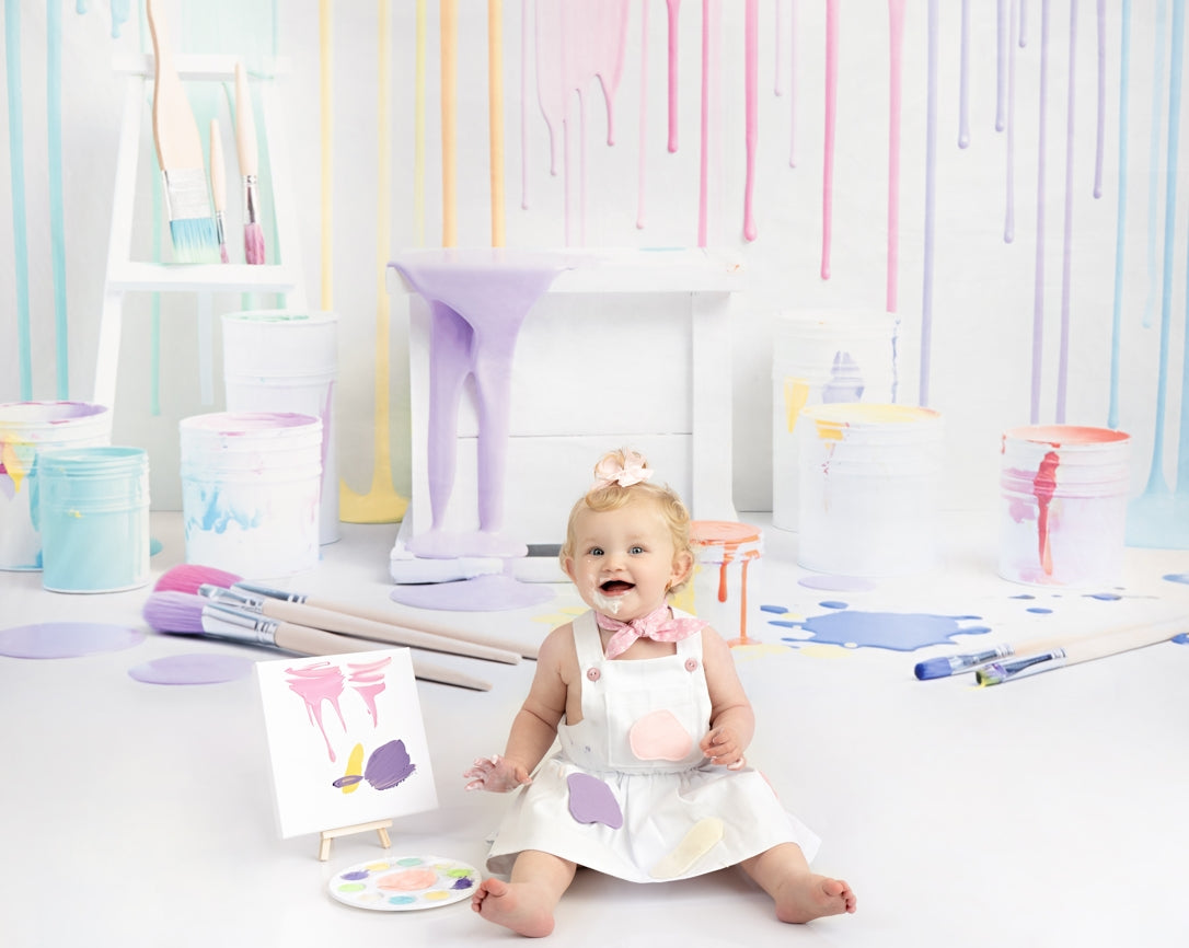 Kate Farbenfrohes Licht Aquarell Malerei Wand Hintergrund entworfen von Kerry Anderson - Kate Backdrop.de
