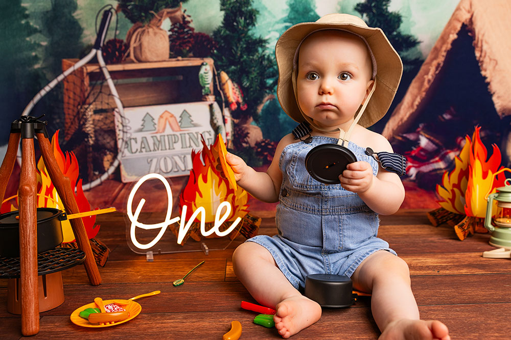 Kate Camping Cake Smash Geburtstag Foto Kit - Kate Backdrop.de