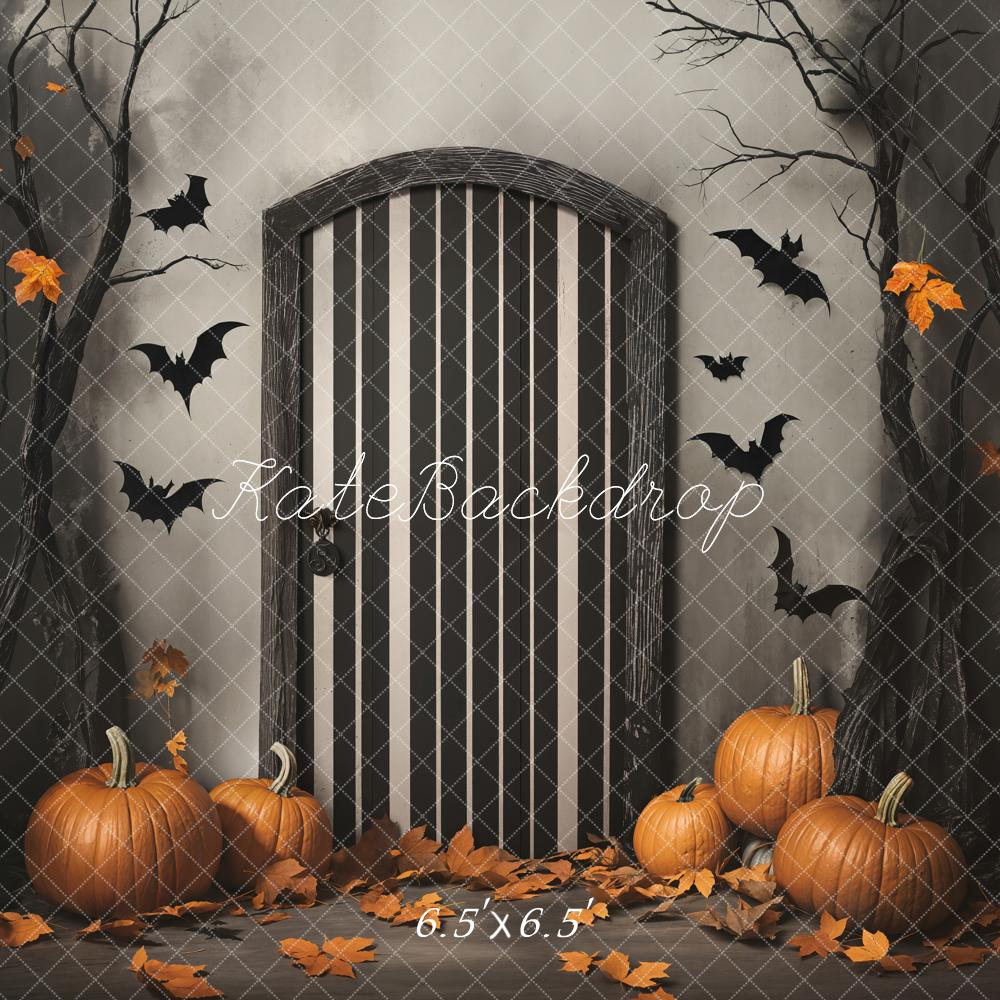 Kate Halloween Tür Kürbisse Fledermäuse Hintergrund Entworfen von Emetselch