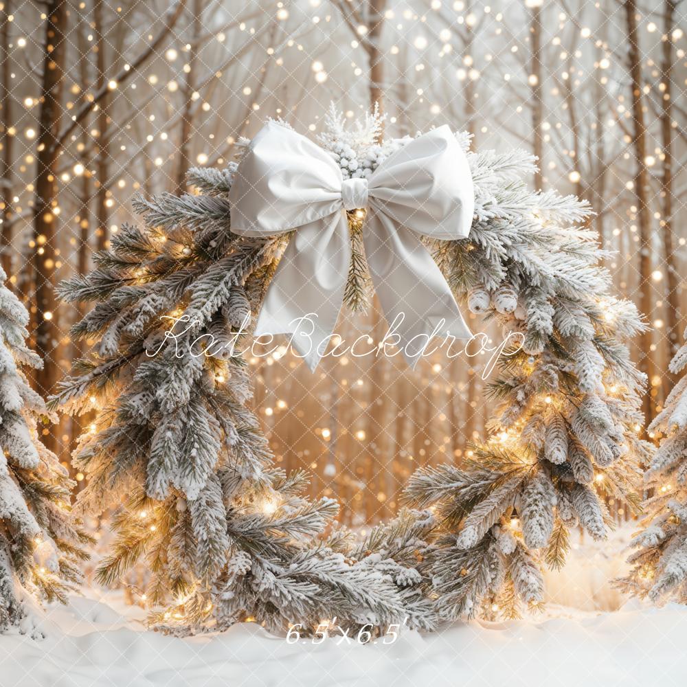 Kate Weihnachten Kranz Schnee Wald Hintergrund Entworfen von Emetselch - Kate Backdrop.de
