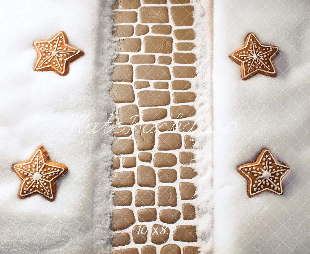Kate Weihnachten Sternkekse Pflastersteine Schnee Hintergrund Entworfen von Mandy Ringe