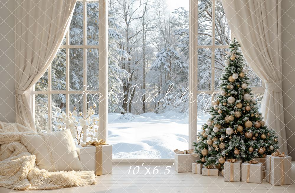 Kate Weihnachten Wohnzimmer Fenster Weiß Hintergrund Entworfen von Emetselch