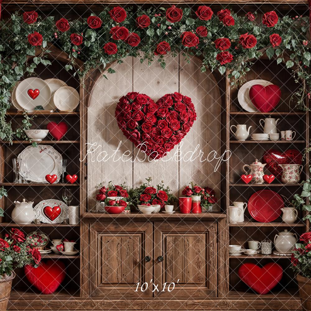 Kate Valentinstag Herz Rosen Vintage Hintergrund Entworfen von Emetselch