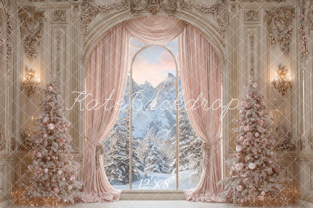 Kate Weihnachten Palast Fenster Rosa Hintergrund Entworfen von Ashley Paul
