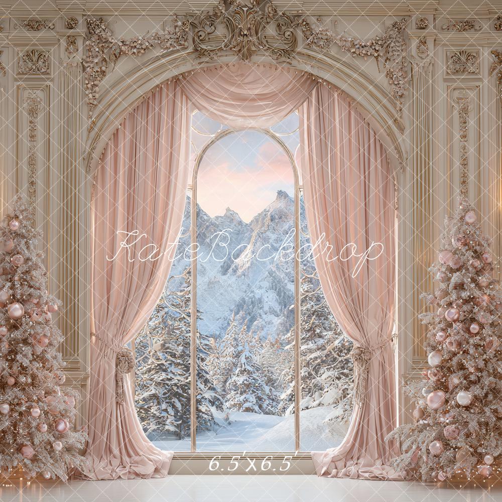 Kate Weihnachten Palast Fenster Rosa Hintergrund Entworfen von Ashley Paul