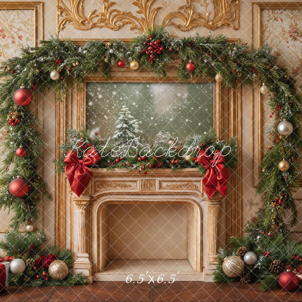 Kate Weihnachten Kamin Girlande Klassisch Hintergrund Entworfen von Emetselch