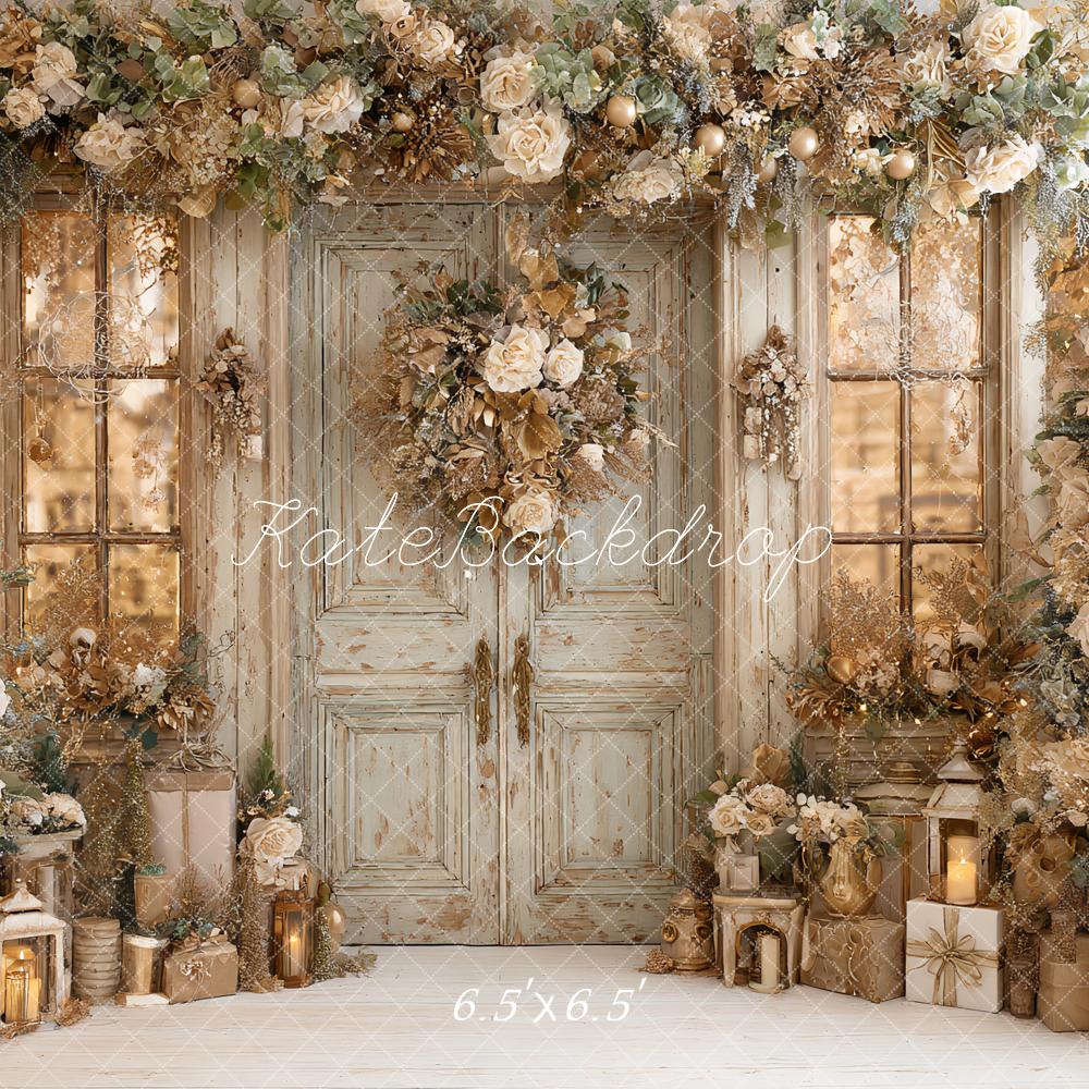 Kate Weihnachten Tür Kranz Gold Hintergrund Entworfen von Ashley Paul