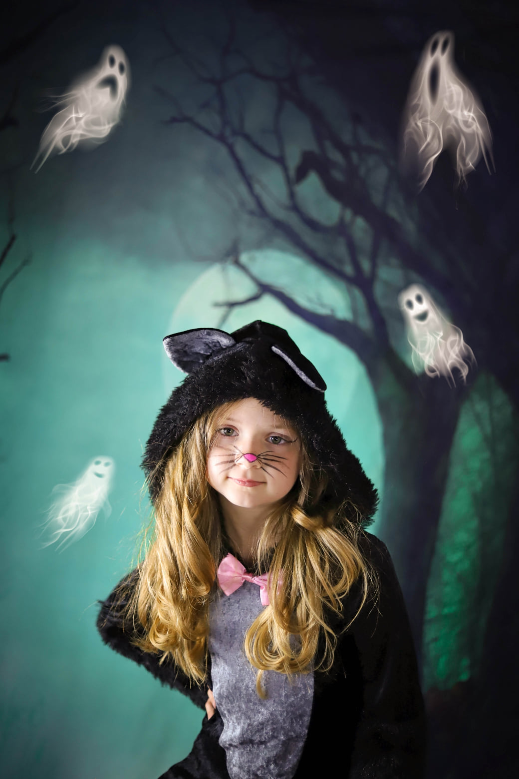 Kate Fotografie Fantastische Halloween Hintergründe Wald Nacht Mond