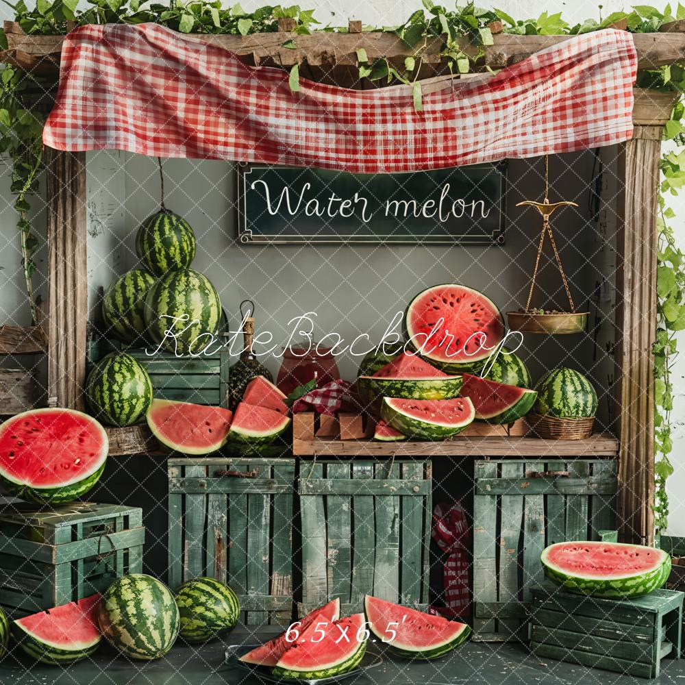 Kate Sommer Wassermelone Holzkisten Rustikal Hintergrund Entworfen von Emetselch - Kate Backdrop.de