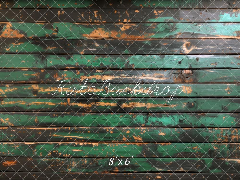 Kate Holz Bretter Grün Vintage Hintergrund Entworfen von Mini MakeBelieve