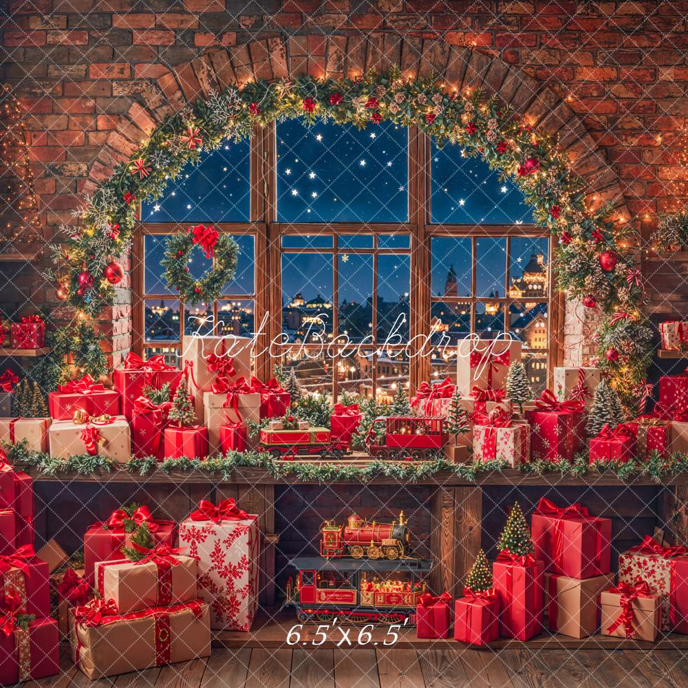 Kate Weihnachten Geschenke Fenster Gemütlich Hintergrund Entworfen von Emetselch - Kate Backdrop.de