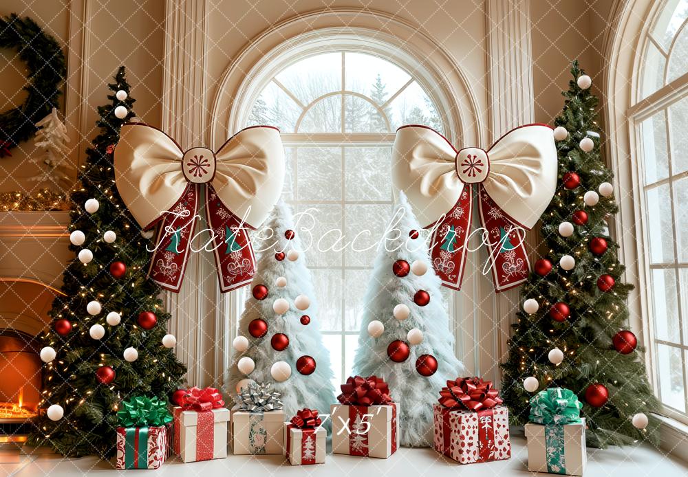 Kate Weihnachten Weihnachtsbaum Geschenk Schleifen Hintergrund Entworfen von Mini MakeBelieve - Kate Backdrop.de