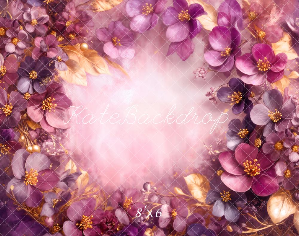Kate Blumen Kranz Lila Fleece Hintergrund Entworfen von Emetselch