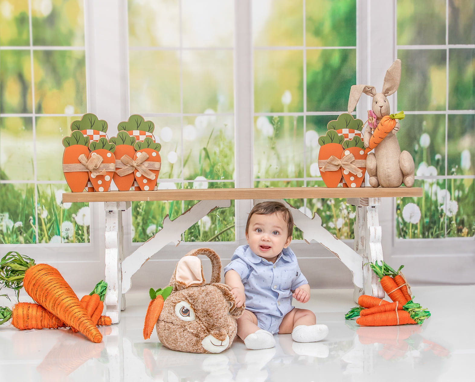 Kate Fenster Fleece Hintergrund Frühling Sommer Garten Entworfen von Emetselch