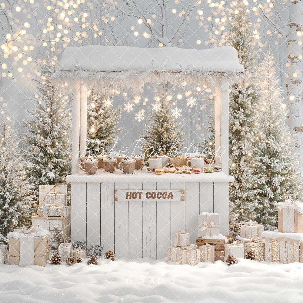 Kate Weihnachten Heiße Schokolade Stand Schnee Hintergrund Entworfen von Emetselch