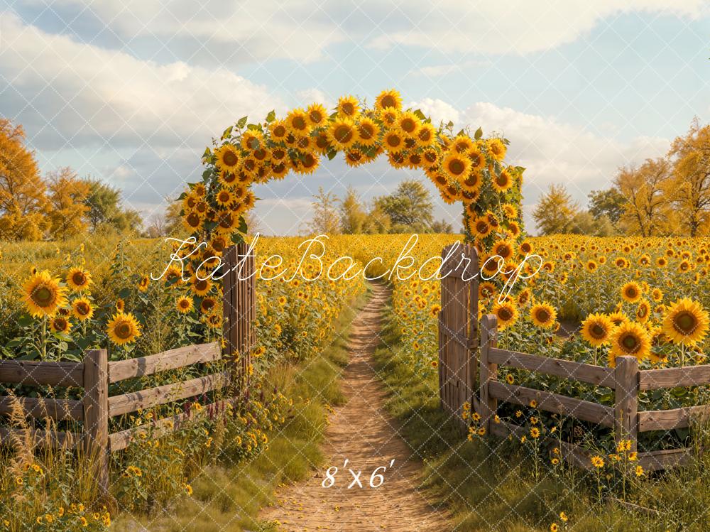 Kate Sommer Sonnenblumen Feld Bogen Fleece Hintergrund Entworfen von Emetselch