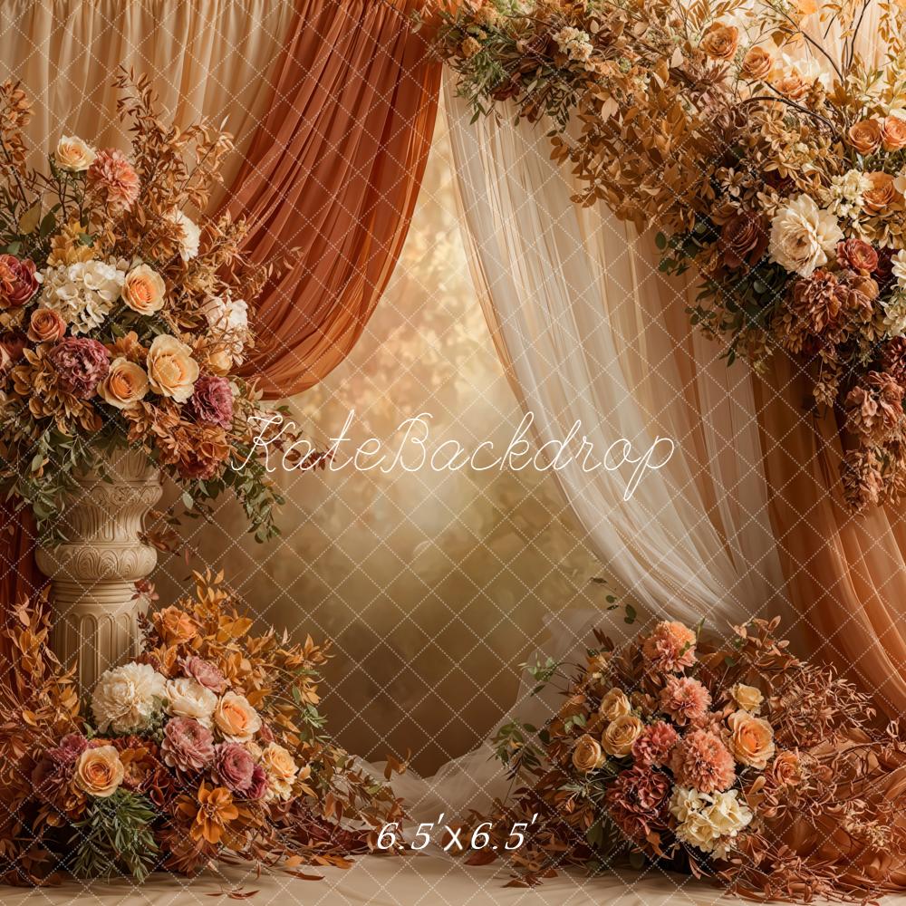 Kate Hochzeit Blumenarrangement Vintage Braun Hintergrund Entworfen von Emetselch - Kate Backdrop.de