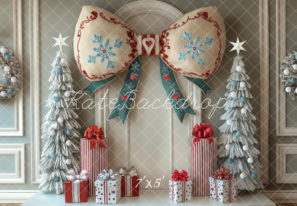 Kate Weihnachten Schleife Geschenkboxen Pastell Hintergrund Entworfen von Mini MakeBelieve - Kate Backdrop.de