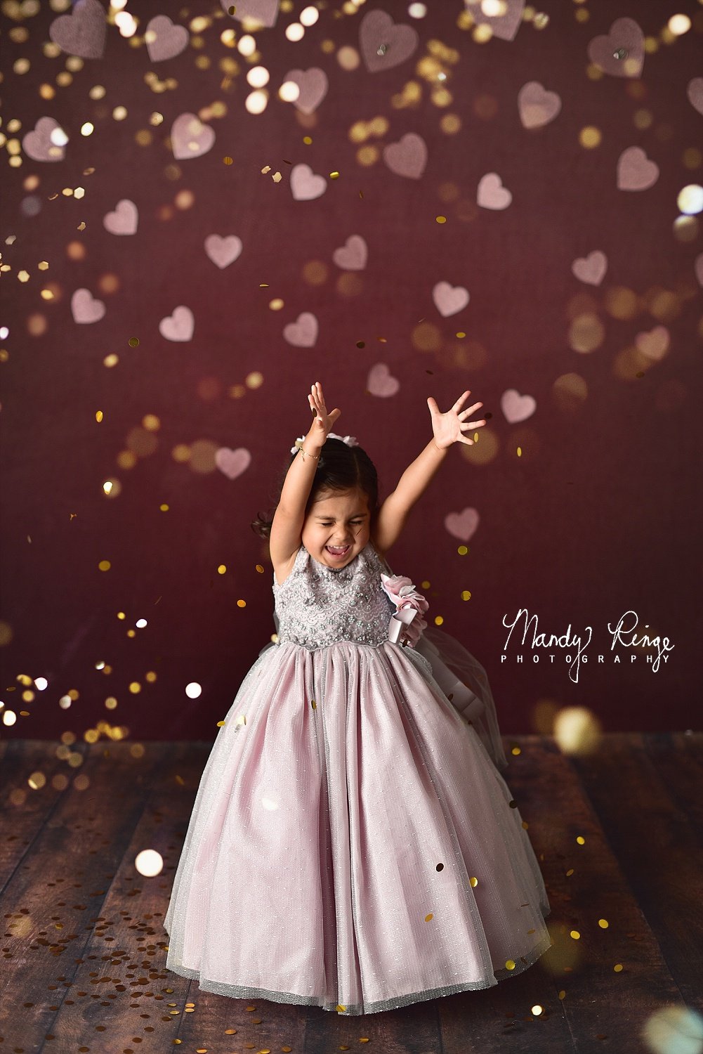 Kate Gold Valentinstag Hintergrund Glitter Herz von Mandy Ringe Fotograf