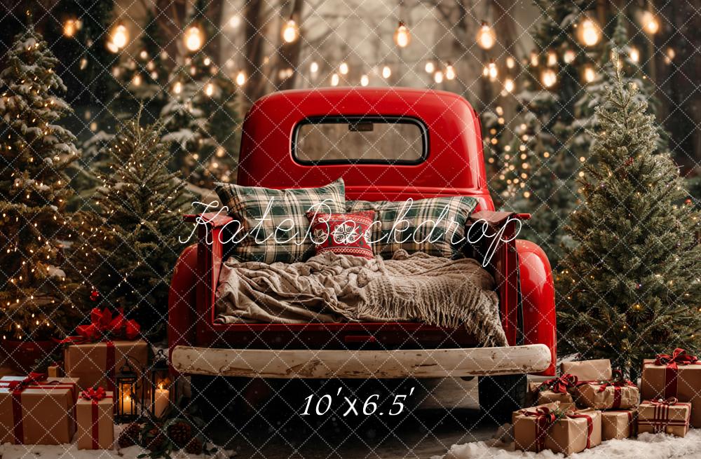 Kate Weihnachten Roter Pickup Tannenbaum Hintergrund Entworfen von Emetselch - Kate Backdrop.de
