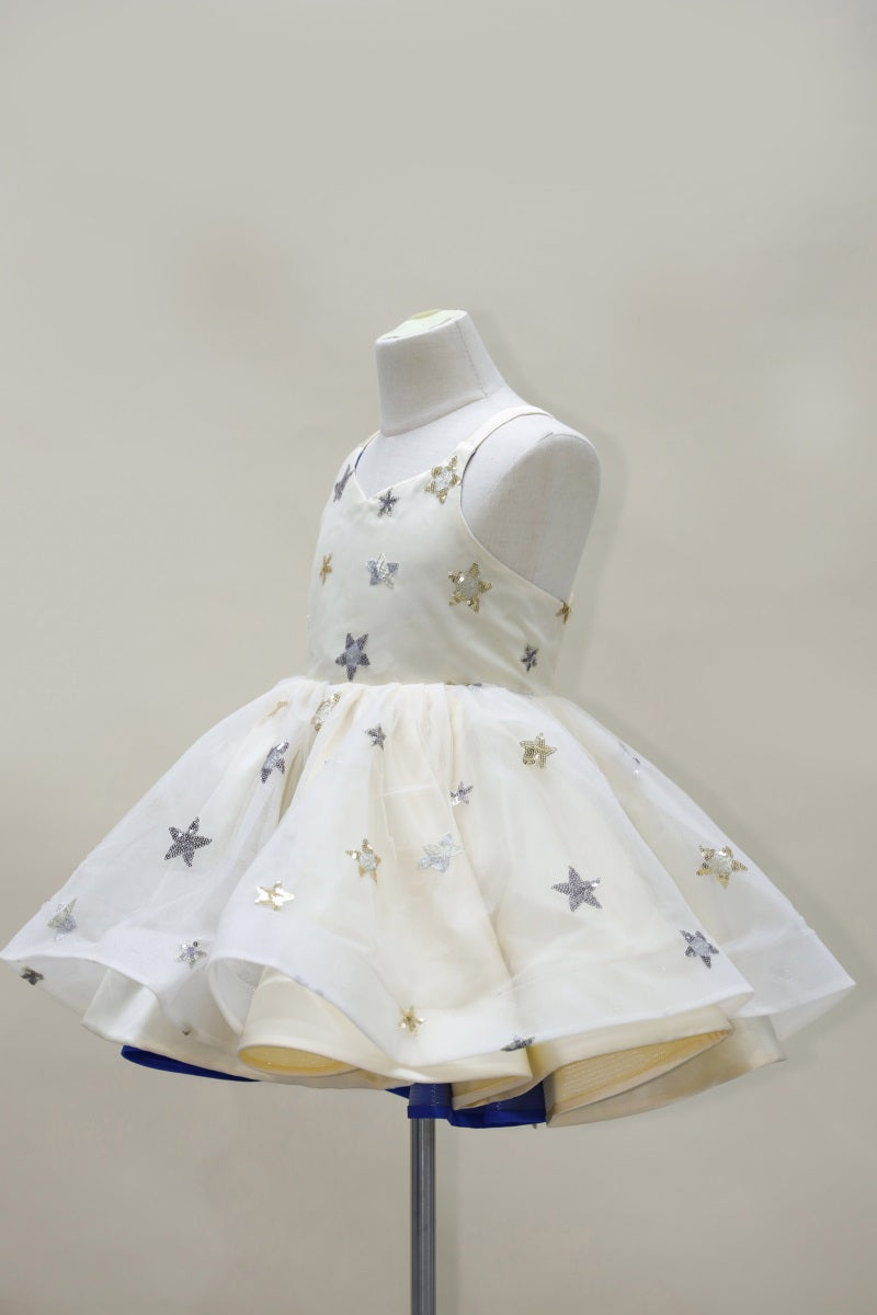 Kate Weißes Stage Tie Star Mesh Kinderkleid für Fotografie - Kate Backdrop.de