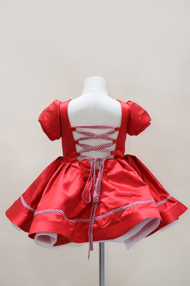 Kate  Rotes Kinder Partykleid mit Puffärmeln für die Fotografie - Kate Backdrop.de