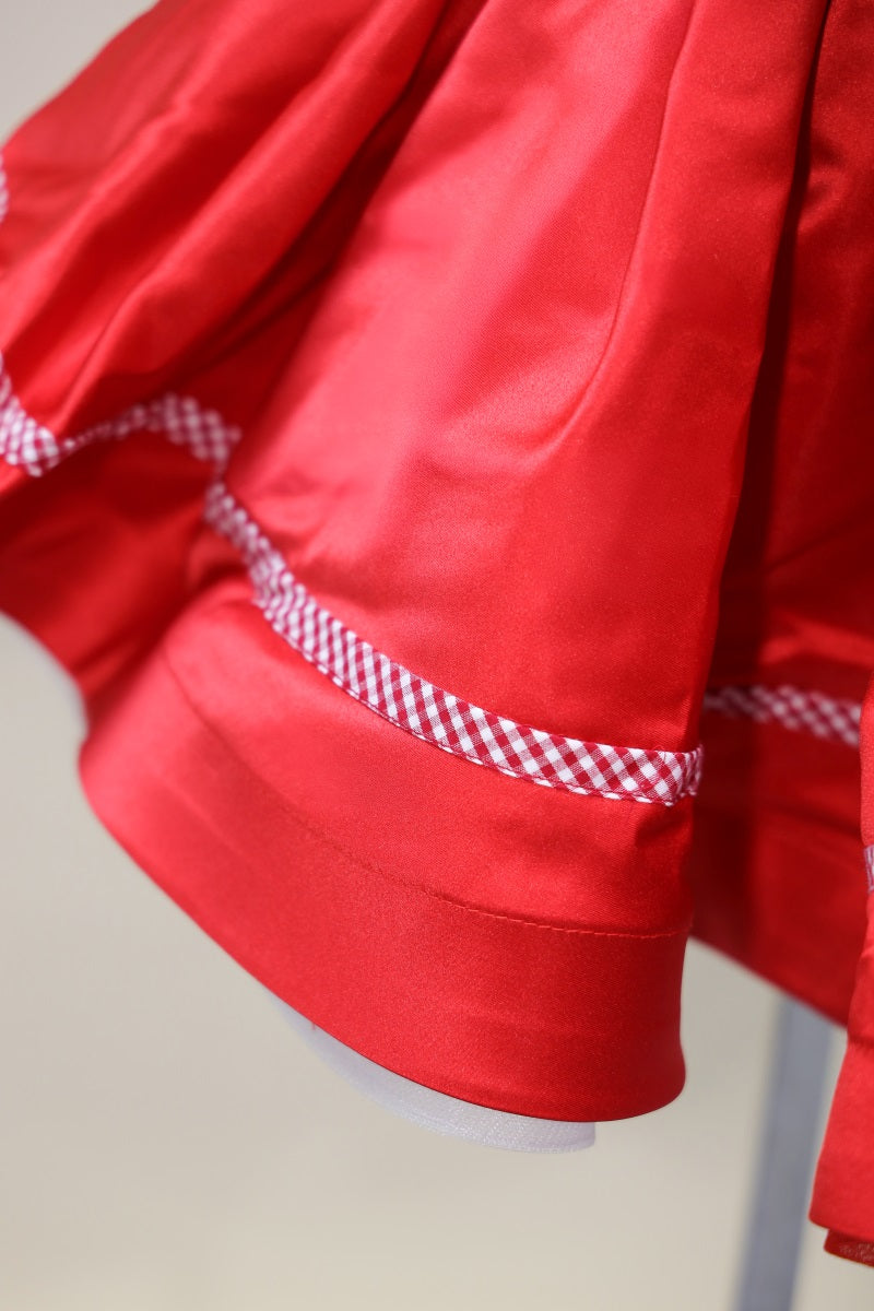 Kate  Rotes Kinder Partykleid mit Puffärmeln für die Fotografie - Kate Backdrop.de