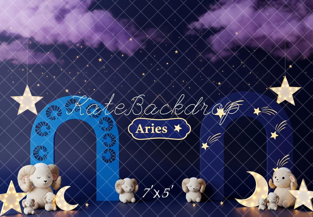 Kate Sternzeichen Widder Sterne Nacht Hintergrund Entworfen von Patty Roberts