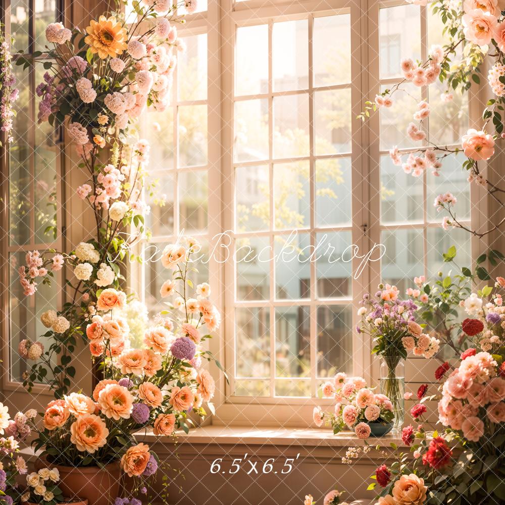 Kate Blumen Fenster Romantisch Pastell Hintergrund Entworfen von Emetselch