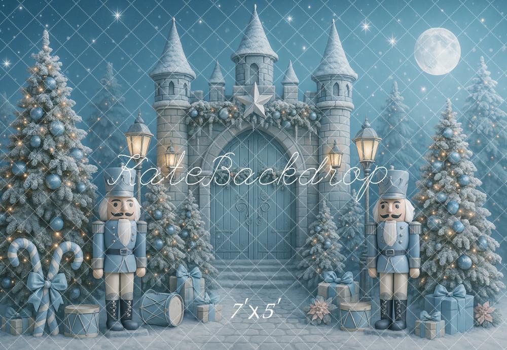 Kate Weihnachten Schloss Nussknacker Blau Hintergrund Entworfen von Ashley Paul