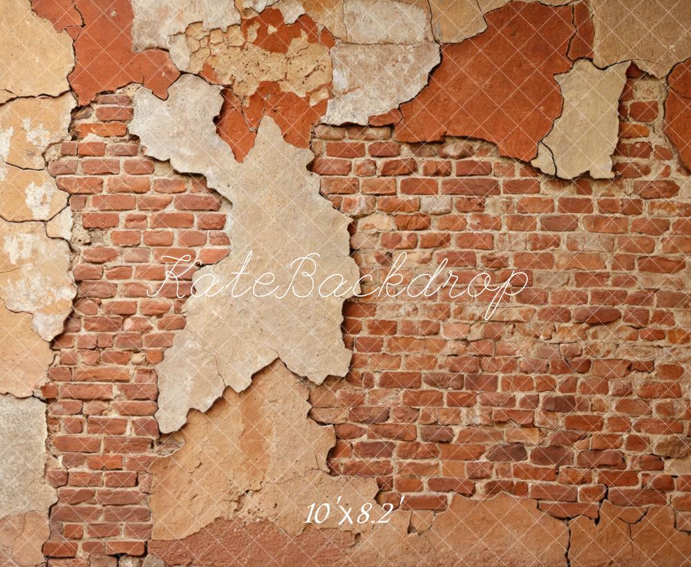 Kate Vintage Backstein Putz Braun Hintergrund Entworfen von Mini MakeBelieve