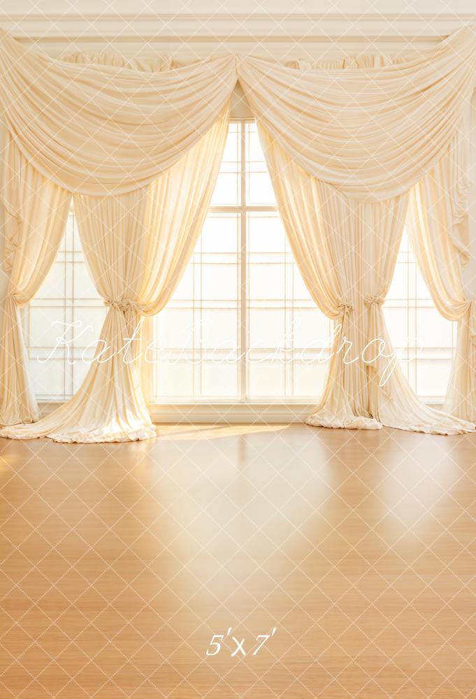 Kate Eleganz Fenster Gardinen Beige Hintergrund Entworfen von Emetselch - Kate Backdrop.de