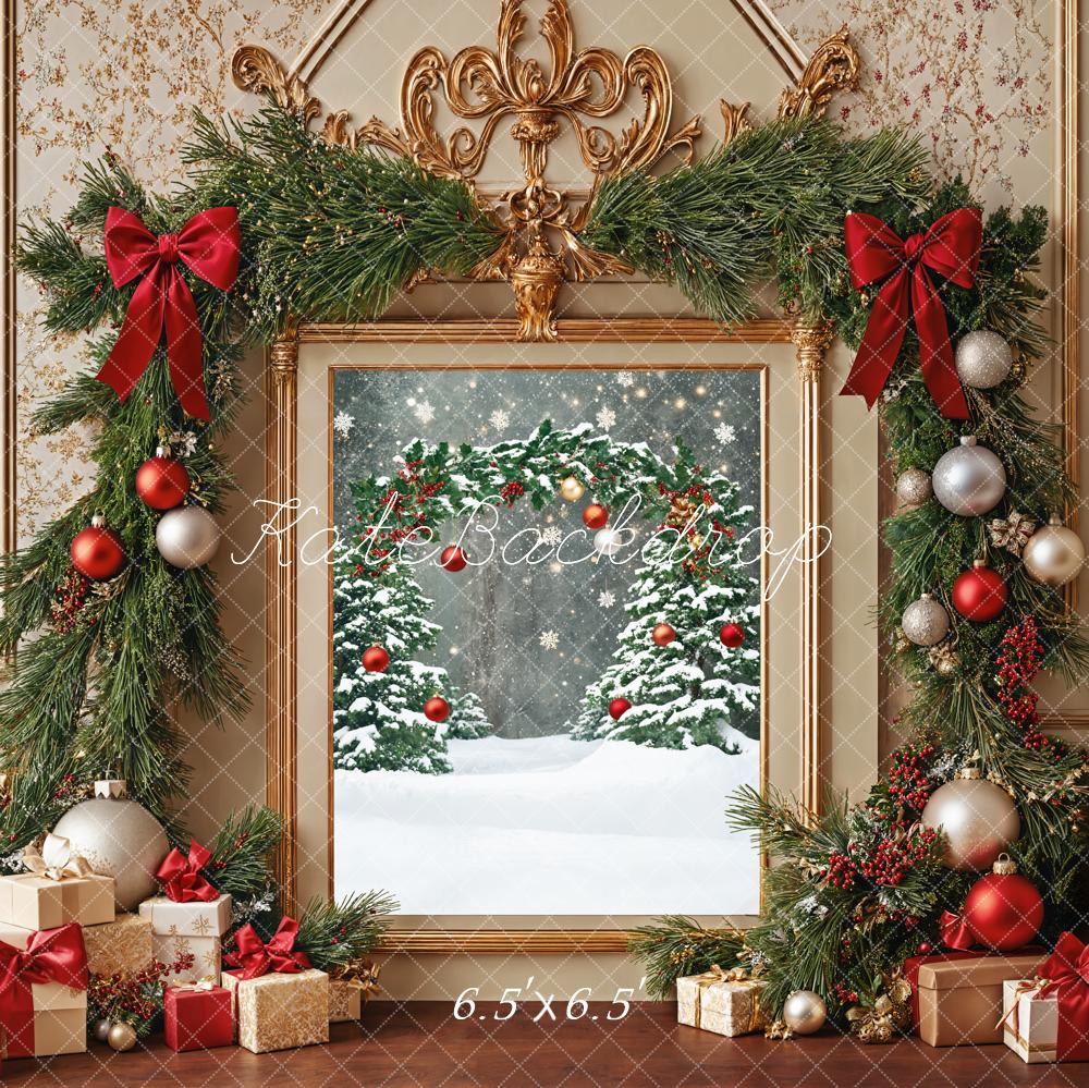 Kate Weihnachten Geschenke Girlande Klassisch Hintergrund Entworfen von Emetselch