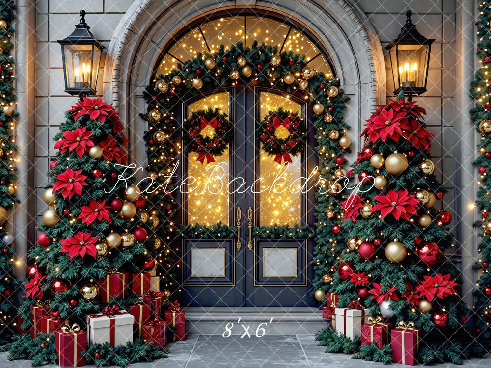 Kate Weihnachten Tür Kranz Geschenkpakete Hintergrund Entworfen von Mini MakeBelieve - Kate Backdrop.de