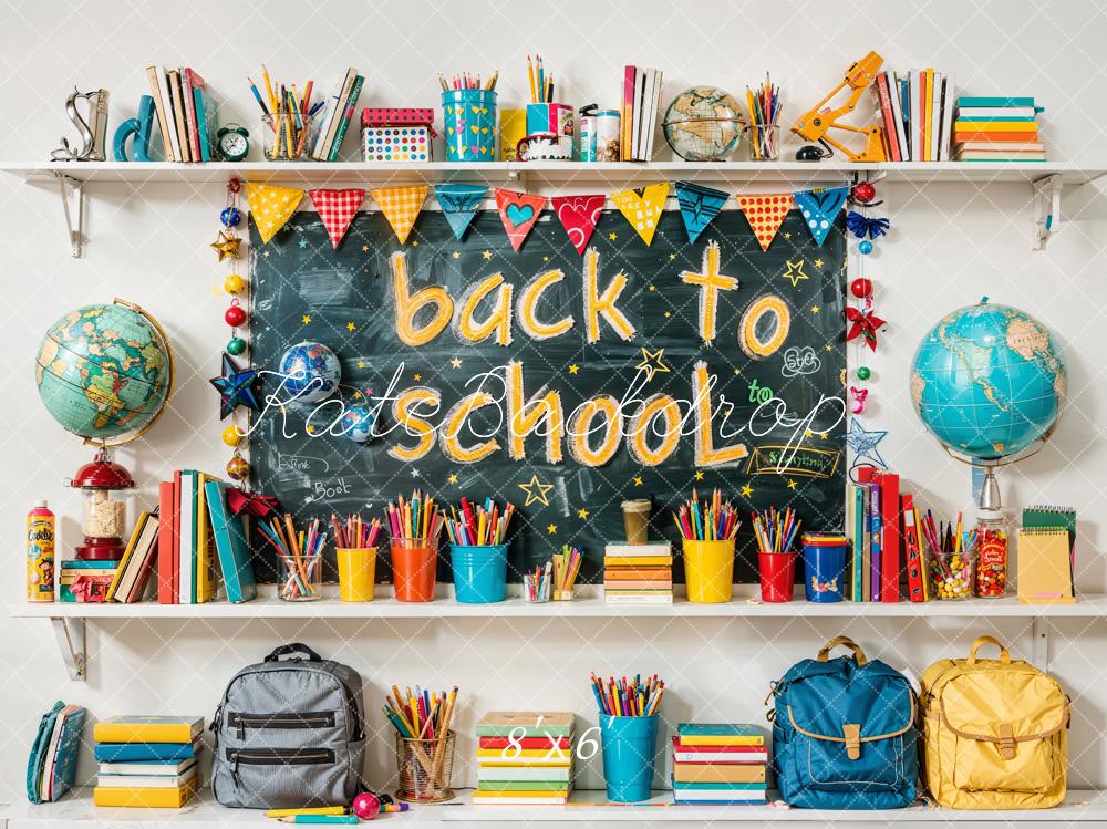 Kate Zurück Zur Schule Schultafel Bunt Hintergrund Entworfen von Emetselch - Kate Backdrop.de