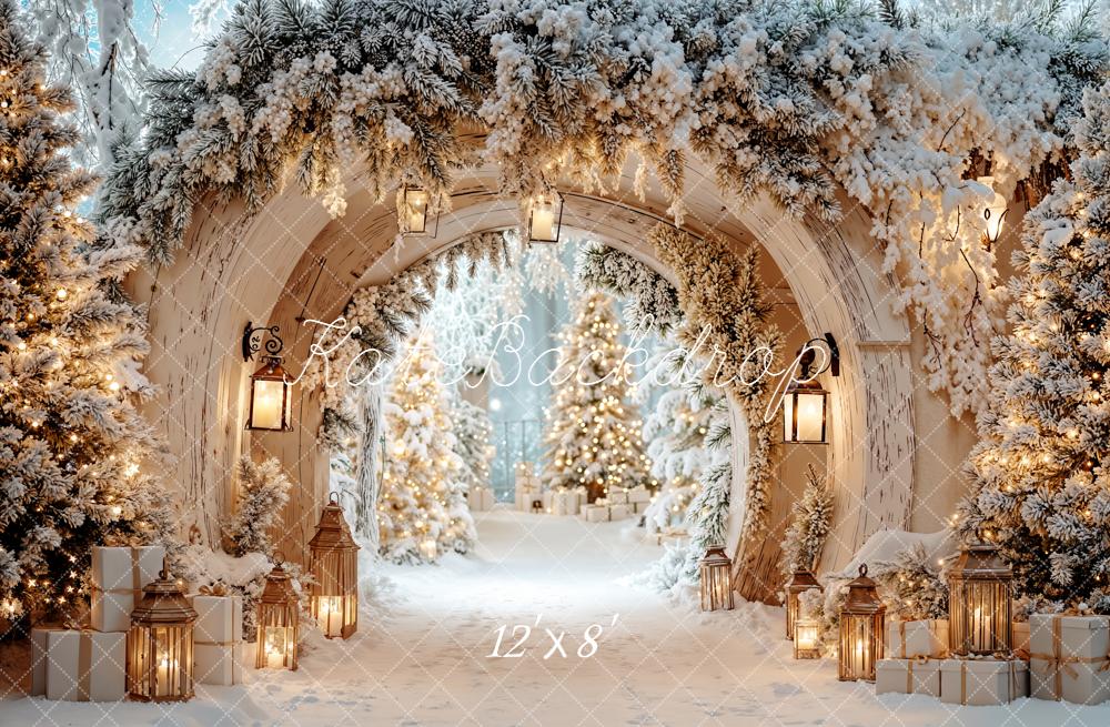 Kate Weihnachten Winter Bogen Lichter Hintergrund Entworfen von Emetselch - Kate Backdrop.de
