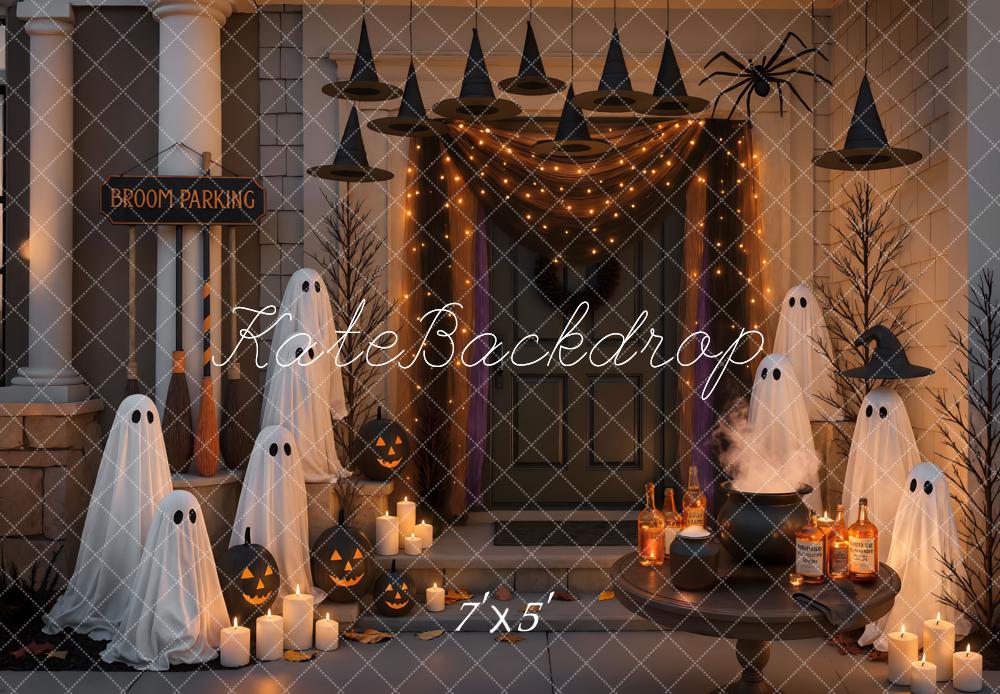 Kate Halloween Geister Kürbisse Hexenhüte Hintergrund Entworfen von Mini MakeBelieve - Kate Backdrop.de